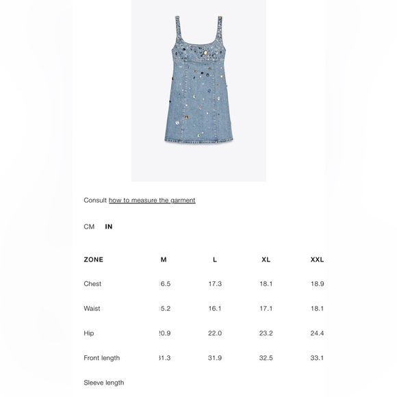Zara TRF Jewel Denim Dress - Picture 6 of 6